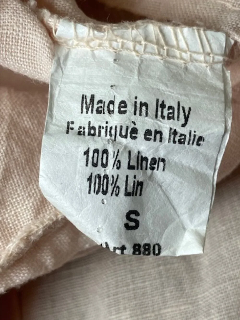 Terzo Millennio 100% Linen Top Blouse High Low Boxy Pale Pink Small - Picture 10 of 16